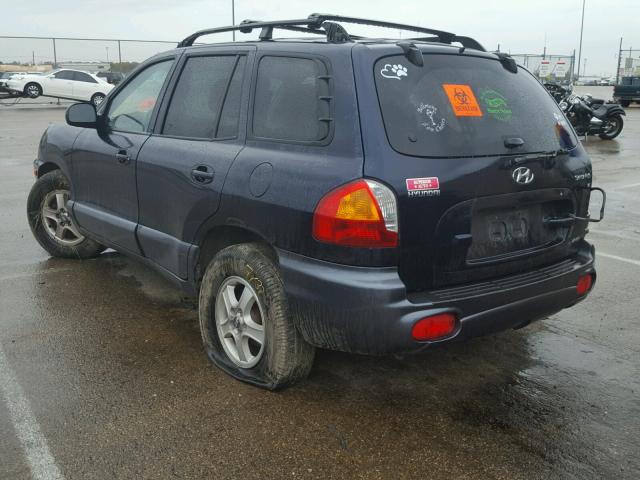 KM8SC73D44U604636 - 2004 HYUNDAI SANTA FE G BLUE photo 3