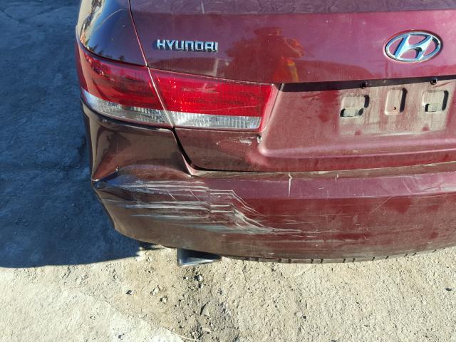 5NPET46F18H339056 - 2008 HYUNDAI SONATA GLS MAROON photo 9