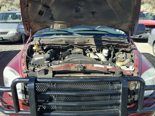 1D7KS28C47J509600 - 2007 DODGE RAM 2500 S BURGUNDY photo 7