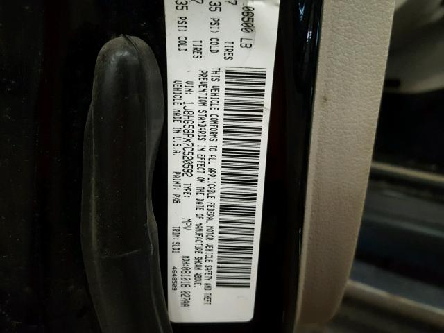 1J8HG58PX7C520592 - 2007 JEEP COMMANDER შავი ფოტო 10