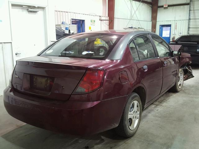 1G8AF52F63Z147273 - 2003 SATURN ION LEVEL MAROON photo 4