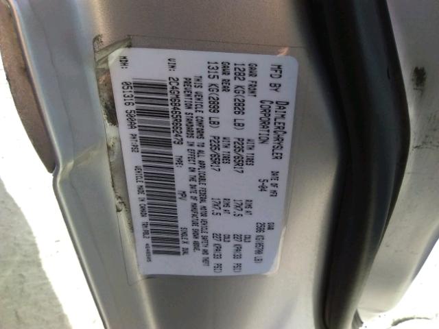 2C4GM68465R662479 - 2005 CHRYSLER PACIFICA T SILVER photo 10