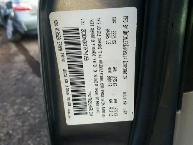 2C3KA43R17H741159 - 2007 CHRYSLER 300 BLUE photo 10