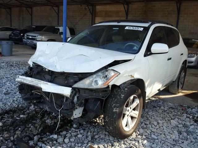 JN8AZ08T27W529339 - 2007 NISSAN MURANO WHITE photo 2