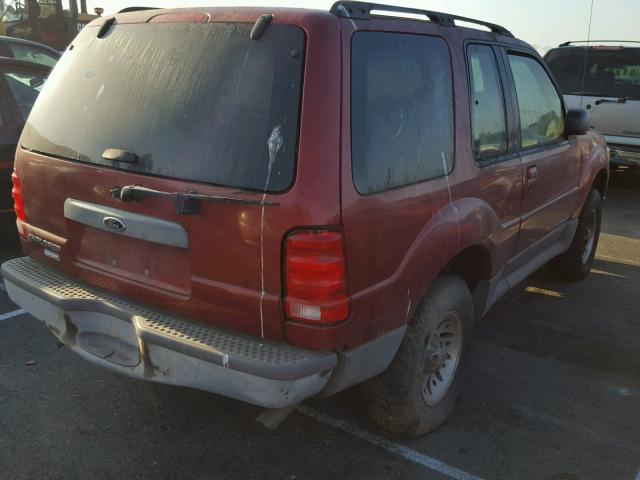 1FMYU60E21UA76721 - 2001 FORD EXPLORER S RED photo 4