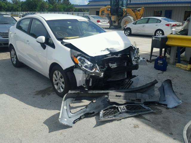 KNADN4A37F6500436 - 2015 KIA RIO EX WHITE photo 1