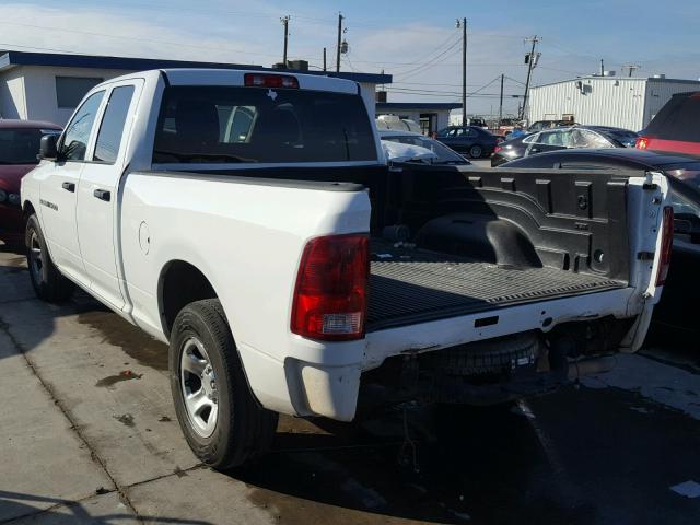 1C6RD6FK4CS110704 - 2012 DODGE RAM 1500 S WHITE photo 3