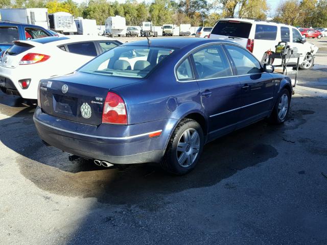 WVWUK63B63P051638 - 2003 VOLKSWAGEN PASSAT W8 BLUE photo 4