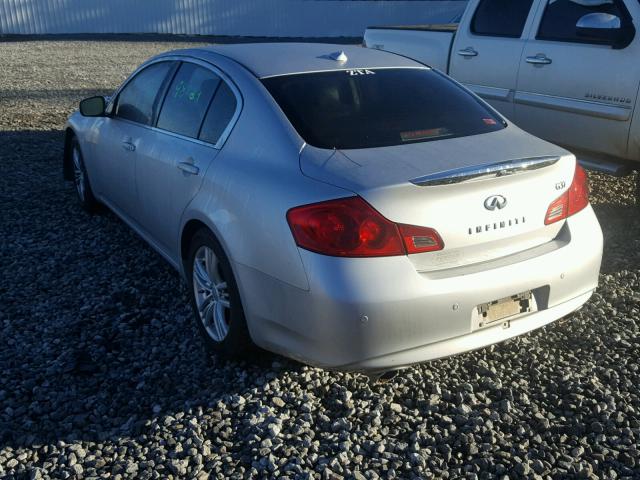 JN1CV6AP6AM400347 - 2010 INFINITI G37 BASE SILVER photo 3