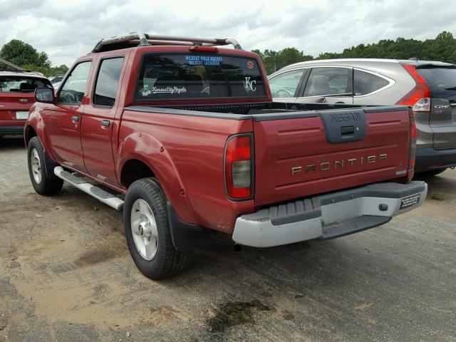 1N6ED27T71C357808 - 2001 NISSAN FRONTIER C RED photo 3