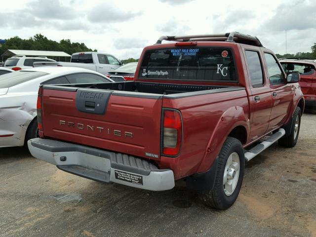 1N6ED27T71C357808 - 2001 NISSAN FRONTIER C RED photo 4