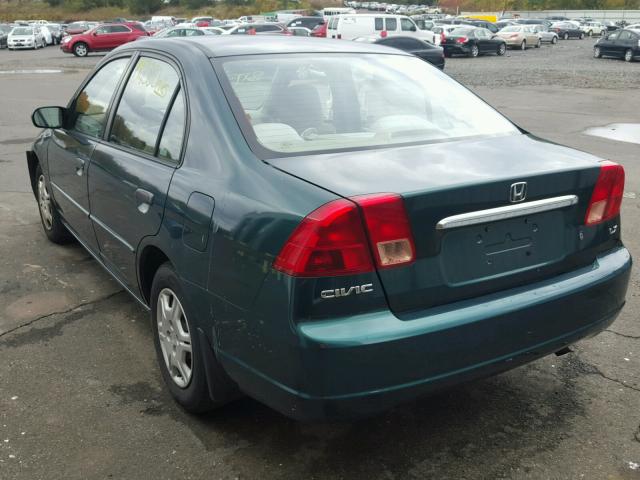 2HGES16541H596432 - 2001 HONDA CIVIC LX GREEN photo 3