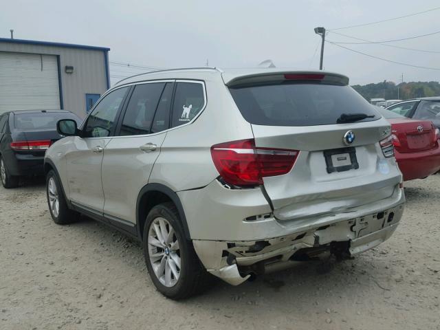 5UXWX5C53BL705224 - 2011 BMW X3 BEIGE photo 3