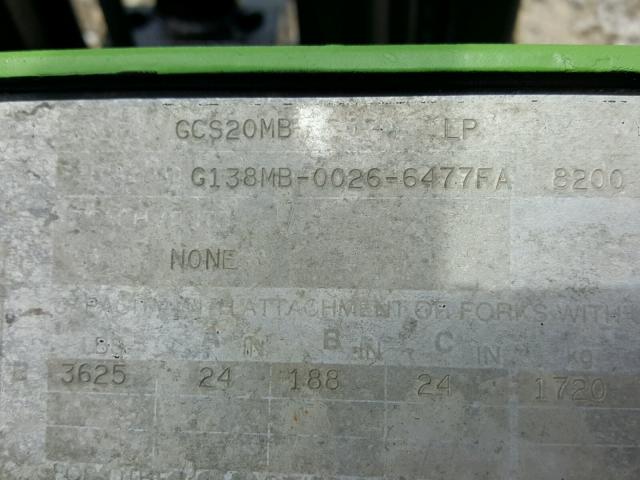 G138MB00266477FA - 2000 CLAR FORKLIFT 绿色 照片 10