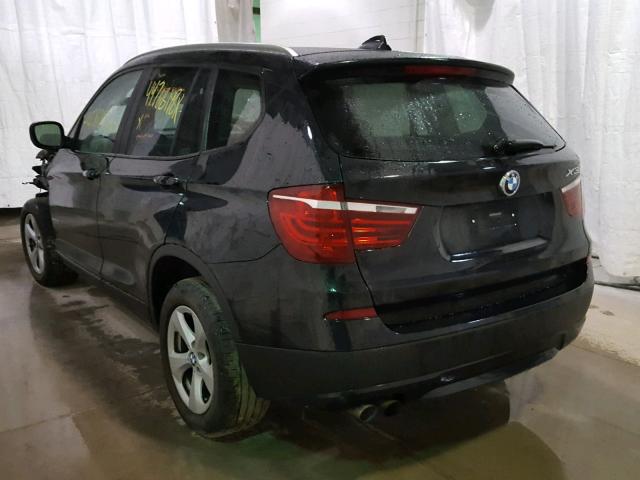 5UXWX5C59CL719064 - 2012 BMW X3 XDRIVE2 BLACK photo 3