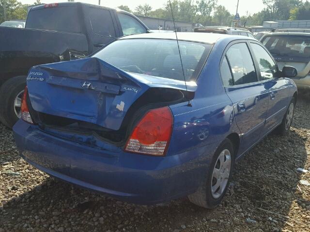 KMHDN46D54U845277 - 2004 HYUNDAI ELANTRA GL BLUE photo 4