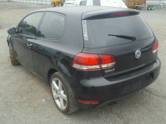 WVWAB7AJ4CW104751 - 2012 VOLKSWAGEN GOLF BLACK photo 3