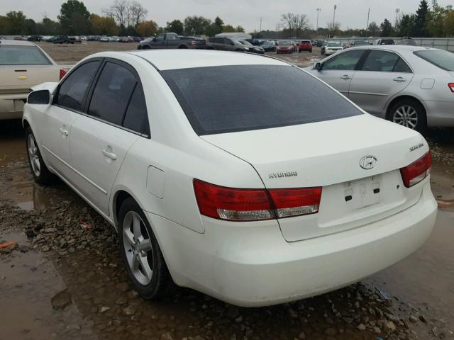 5NPET46C27H226494 - 2007 HYUNDAI SONATA GLS WHITE photo 3