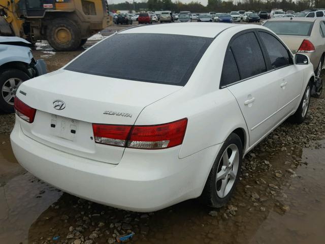 5NPET46C27H226494 - 2007 HYUNDAI SONATA GLS WHITE photo 4