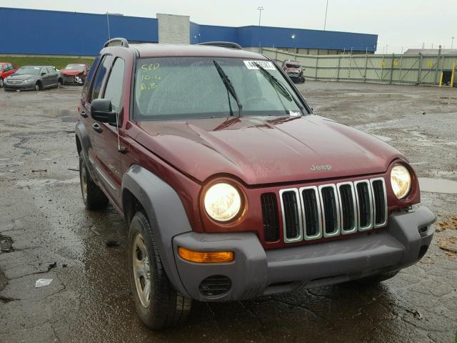 1J4GL48K82W343751 - 2002 JEEP LIBERTY SP MAROON photo 1