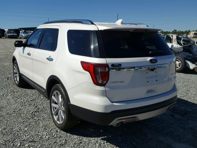 1FM5K7F89GGD04172 - 2016 FORD EXPLORER L WHITE photo 3