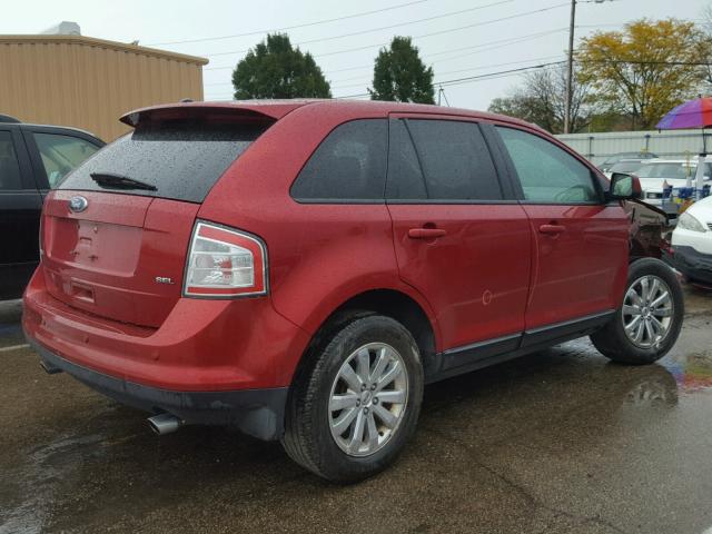 2FMDK38C88BB46096 - 2008 FORD EDGE SEL RED photo 4