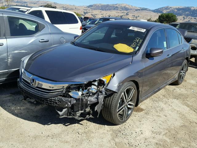 1HGCR2F50GA154425 - 2016 HONDA ACCORD SPO GRAY photo 2