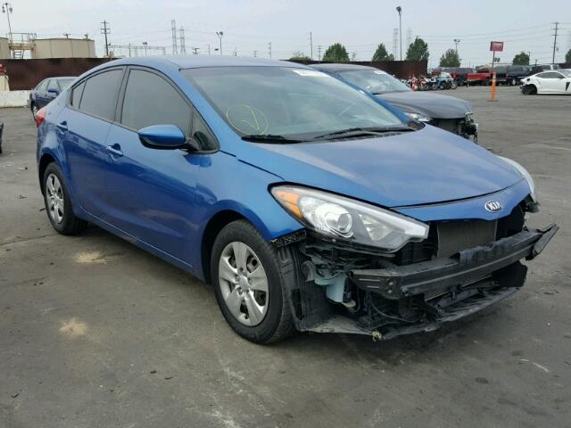 KNAFK4A68E5086504 - 2014 KIA FORTE LX BLUE photo 1