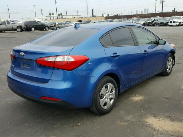 KNAFK4A68E5086504 - 2014 KIA FORTE LX BLUE photo 4