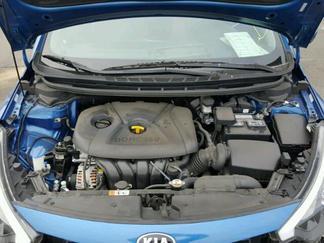 KNAFK4A68E5086504 - 2014 KIA FORTE LX BLUE photo 7