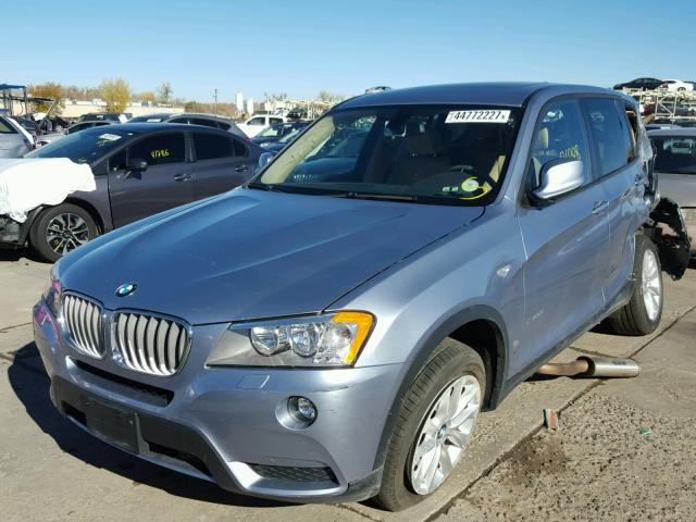 5UXWX9C57E0D09541 - 2014 BMW X3 BLUE photo 2