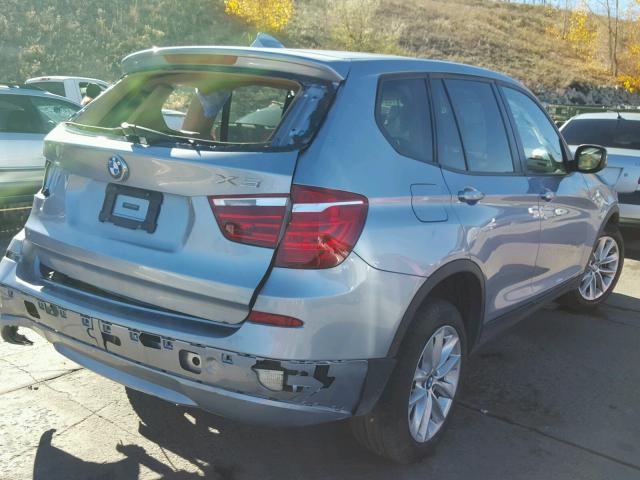 5UXWX9C57E0D09541 - 2014 BMW X3 BLUE photo 4