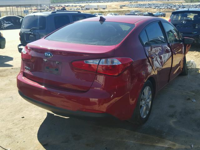 KNAFX4A60E5120579 - 2014 KIA FORTE LX RED photo 4