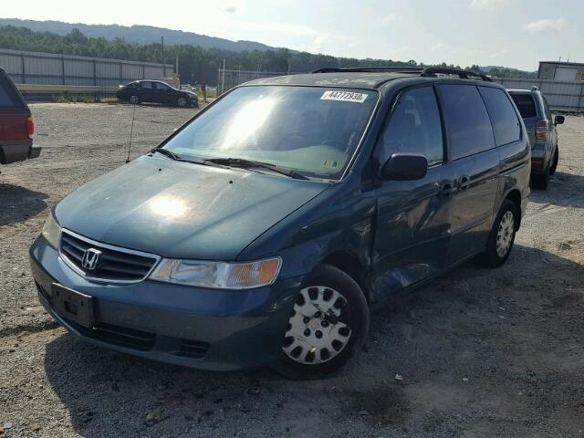 2HKRL18582H504712 - 2002 HONDA ODYSSEY LX GREEN photo 2