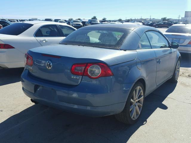 WVWDA71F67V028411 - 2007 VOLKSWAGEN EOS 2.0T S BLUE photo 4