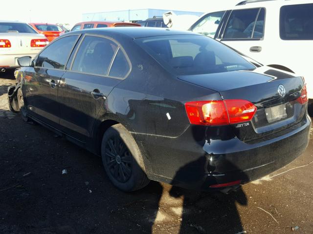 3VW1K7AJ8BM343098 - 2011 VOLKSWAGEN JETTA BASE BLACK photo 3
