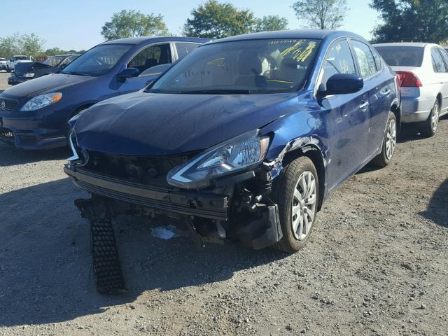 3N1AB7AP2GY322418 - 2016 NISSAN SENTRA S BLUE photo 2