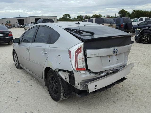 JTDKN3DU6C1494307 - 2012 TOYOTA PRIUS GRAY photo 3