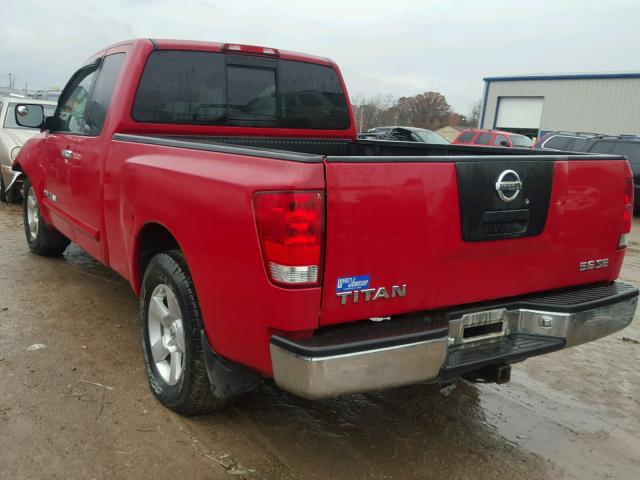 1N6BA06A96N575311 - 2006 NISSAN TITAN XE RED photo 3