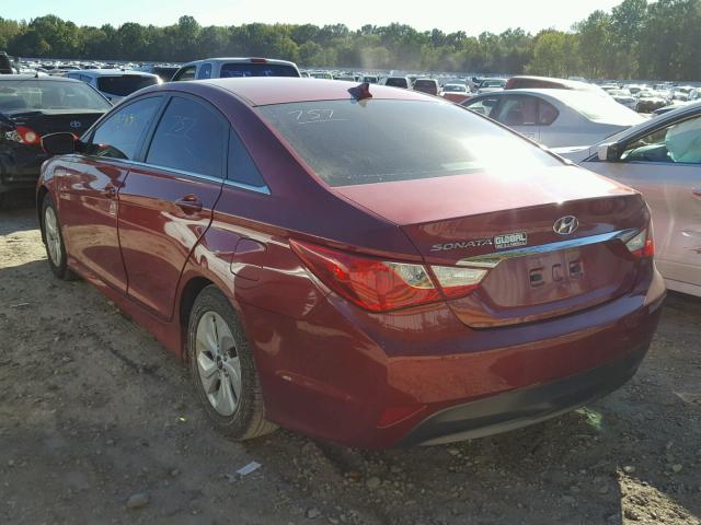 5NPEB4AC3EH819823 - 2014 HYUNDAI SONATA GLS BURGUNDY photo 3