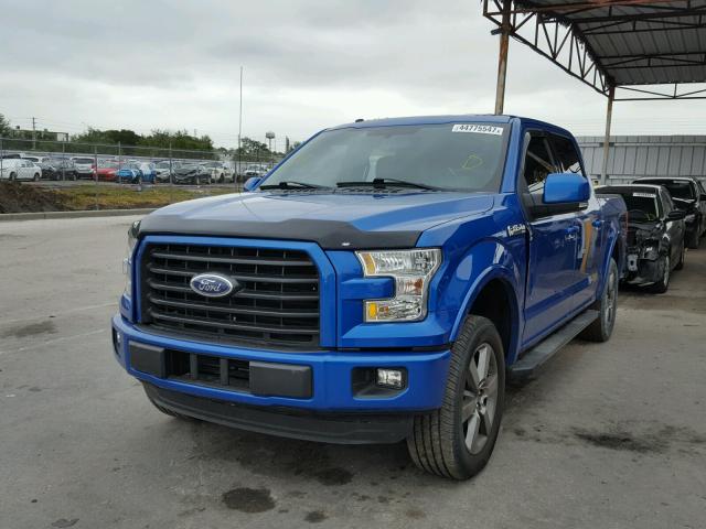 1FTEW1CPXFKE98174 - 2015 FORD F150 SUPER BLUE photo 2