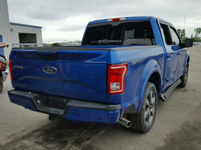 1FTEW1CPXFKE98174 - 2015 FORD F150 SUPER BLUE photo 4