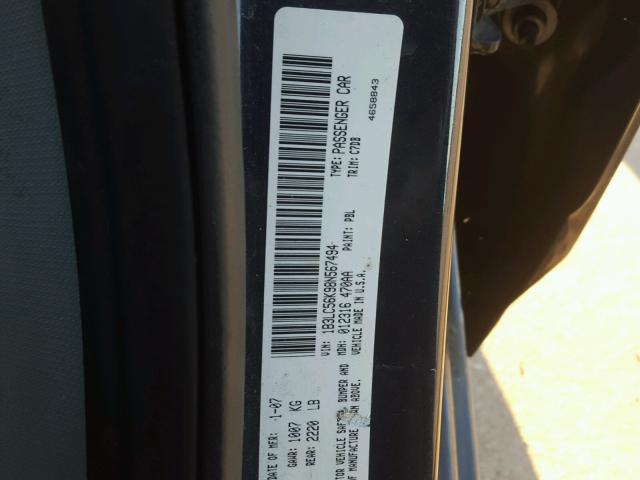 1B3LC56K98N567494 - 2008 DODGE AVENGER SX BLUE photo 10