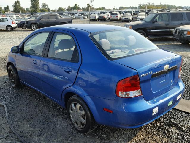 KL1TD52645B320389 - 2005 CHEVROLET AVEO BASE Կապույտ լուսանկար 3