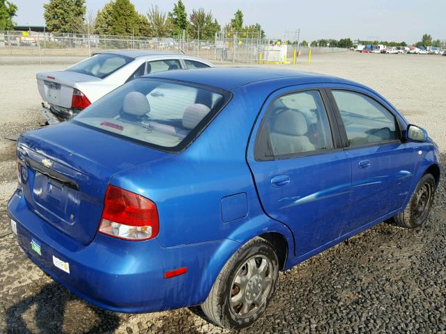 KL1TD52645B320389 - 2005 CHEVROLET AVEO BASE Կապույտ լուսանկար 4