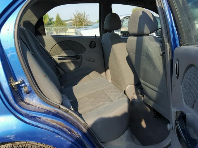 KL1TD52645B320389 - 2005 CHEVROLET AVEO BASE Կապույտ լուսանկար 6