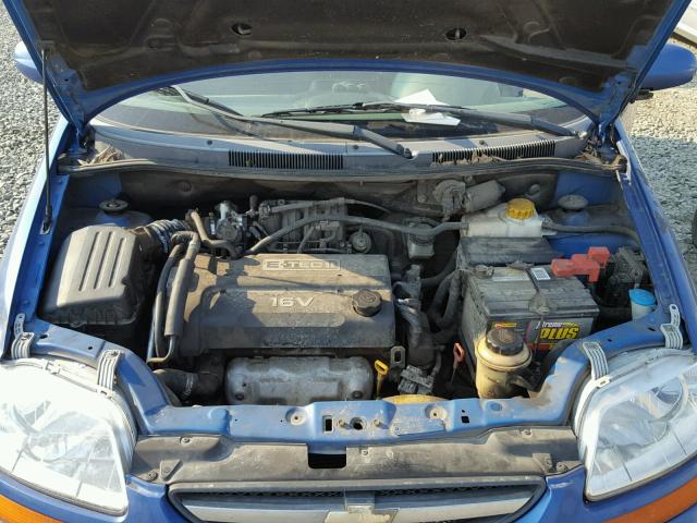 KL1TD52645B320389 - 2005 CHEVROLET AVEO BASE Կապույտ լուսանկար 7