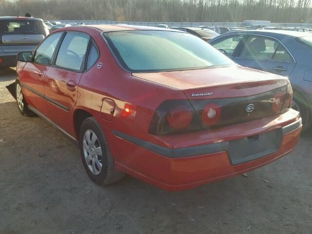 2G1WF52E549101571 - 2004 CHEVROLET IMPALA RED photo 3