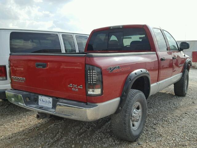 3D7KU28DX4G185407 - 2004 DODGE RAM 2500 S RED photo 4