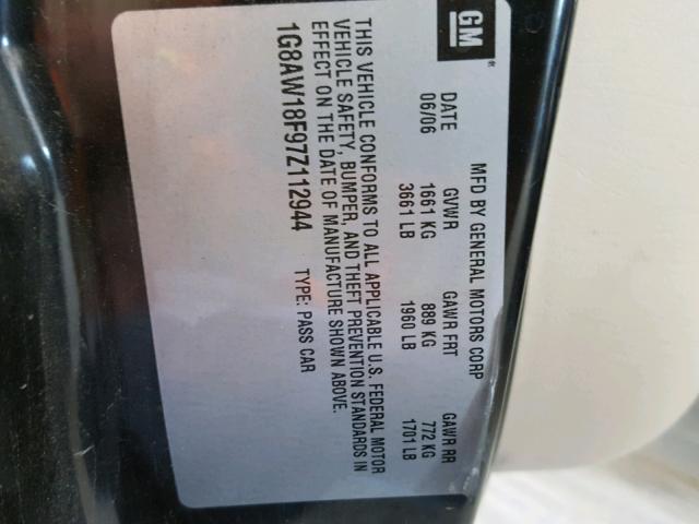 1G8AW18F97Z112944 - 2007 SATURN ION LEVEL BLUE photo 10